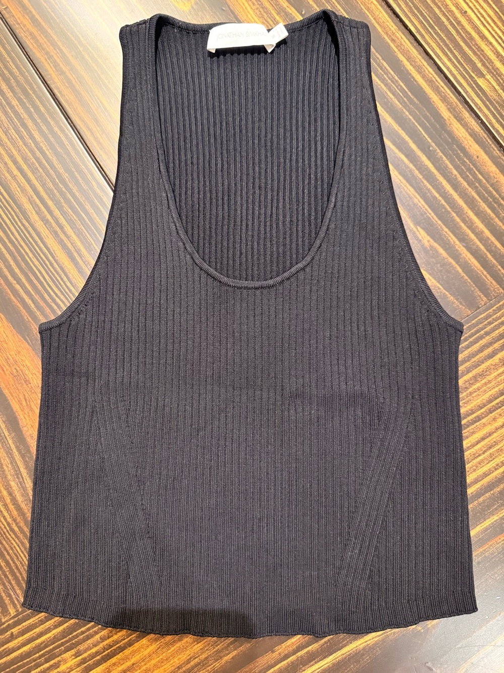 Jonathan Simkhai Black Ribbed Knit Tank Top – Size Medium